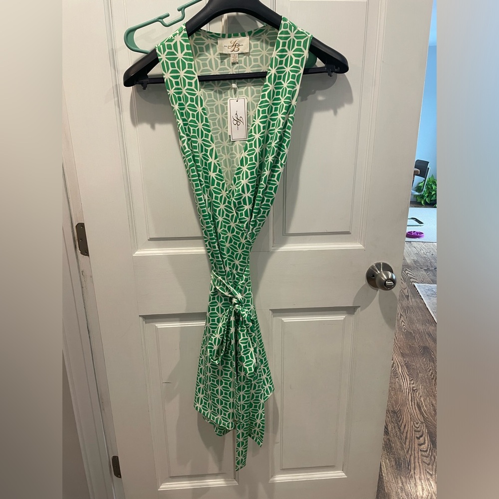 Julie Brown green freedom wrap dress.  With tags
